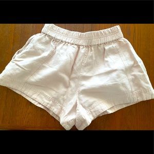Apiece Apart Light Pink Cotton Linen Shorts